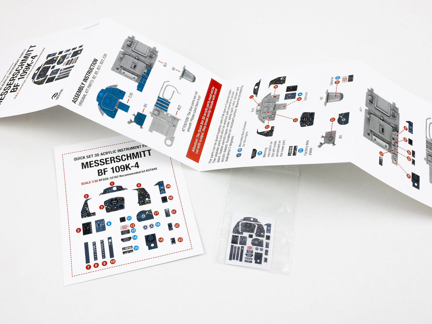 Red Fox Studio 1/32 Cockpit Set For Kotare Messerschmitt Bf 109K-4 RFSQS-32182