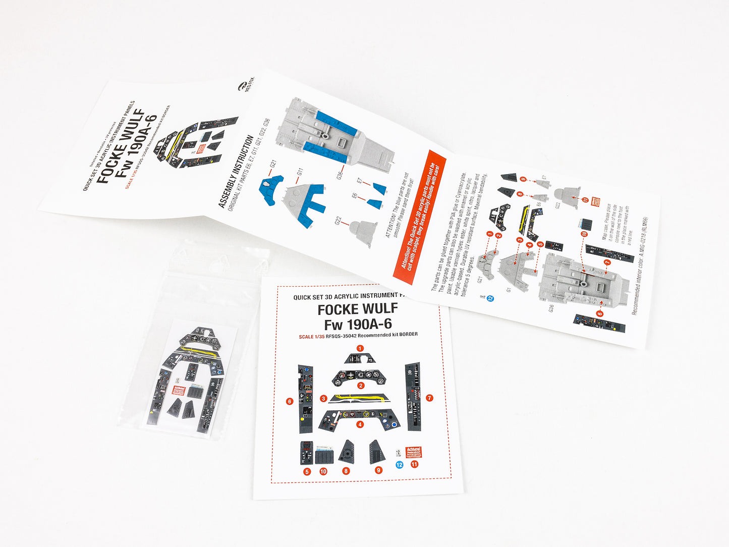 Red Fox Studio 1/35 Cockpit Set For Border Model Fw 190A-6 with WGr.21 RFSQS-35042