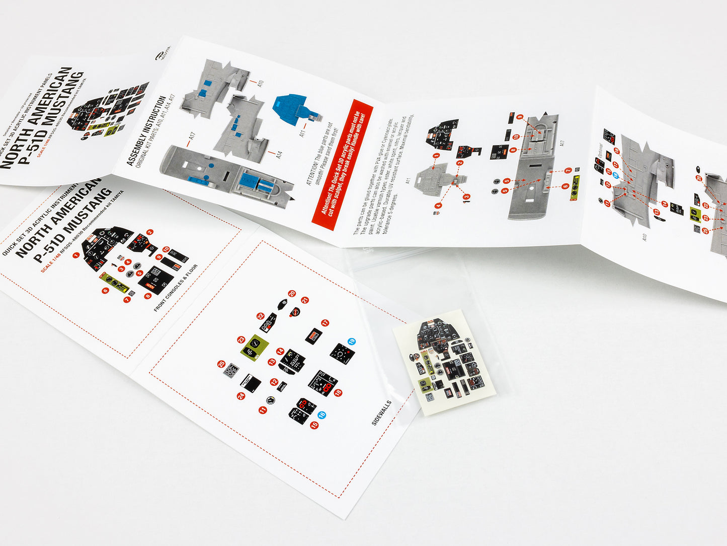 Red Fox Studio 1/48 Cockpit Set For Tamiya P-51D Mustang RFSQS-48030