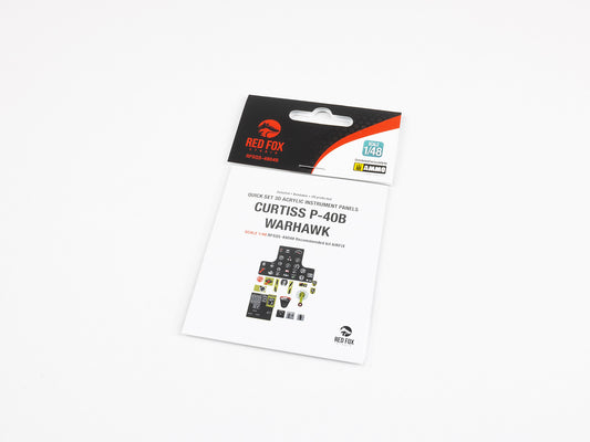 Red Fox Studio RFSQS-48048 1/48 P-40B Warhawk Cockpit Set – pre-coloured 3D resin panels for Airfix kit with accurate early-war USAAF detail.