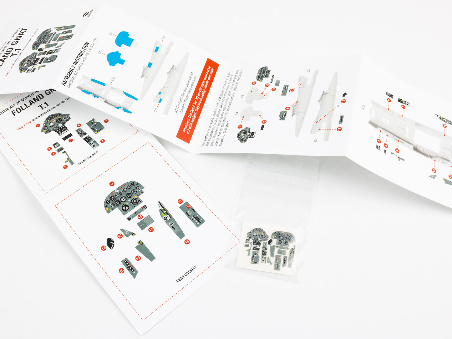Red Fox Studio 1/48 Cockpit Set For Airfix Folland Gnat T.1 RFSQS-48049