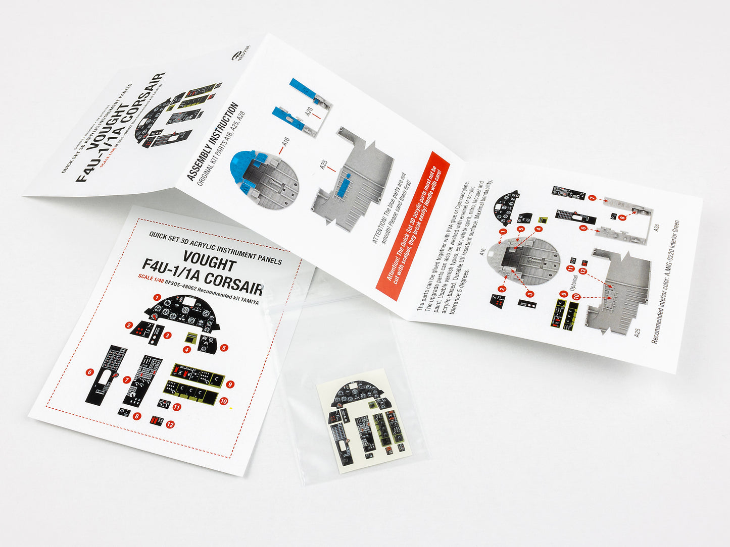 Red Fox Studio 1/48 Cockpit Set For Tamiya Vought F4U-1/1A Corsair RFSQS-48062