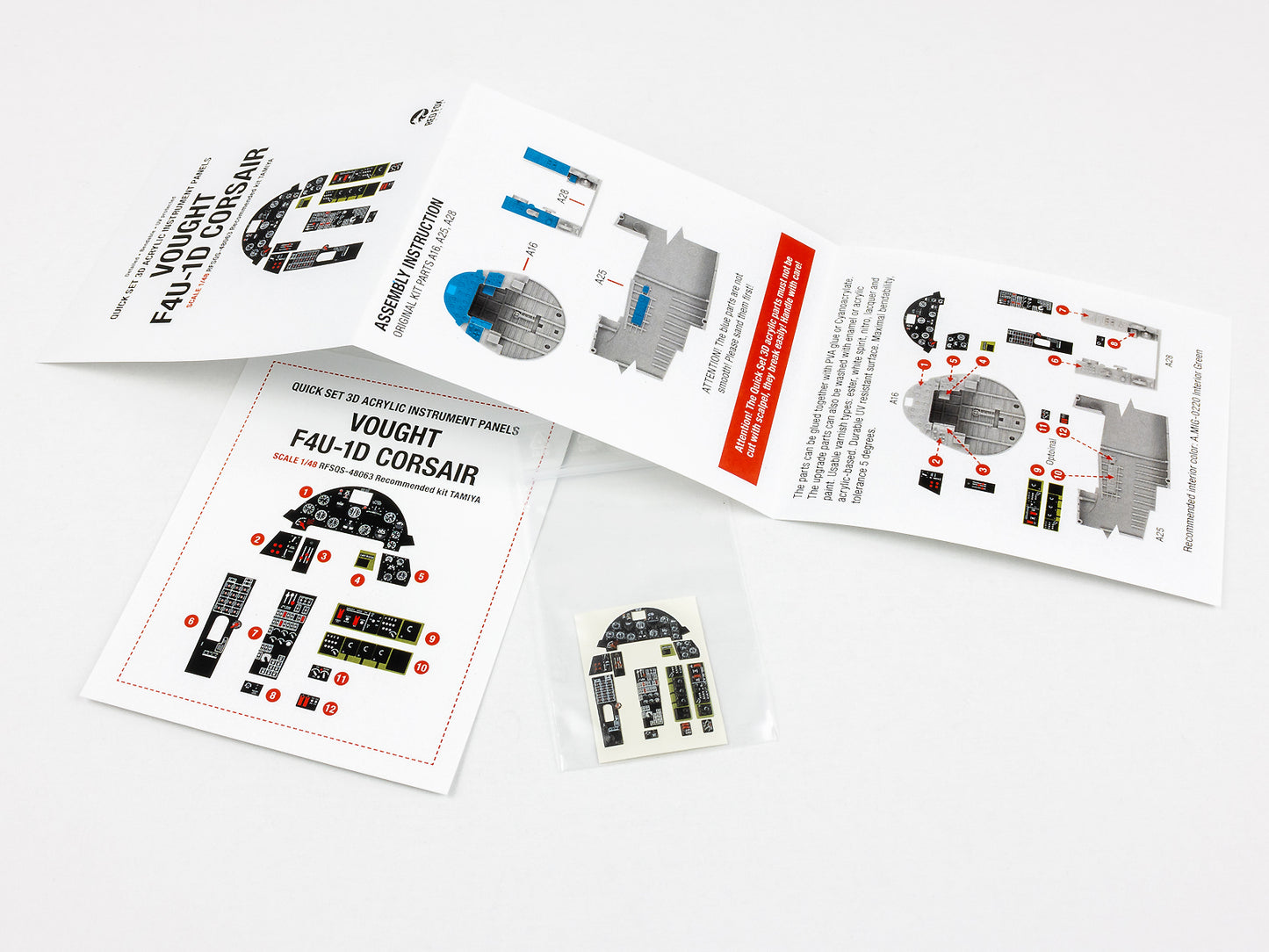 Red Fox Studio 1/48 Cockpit Set For Tamiya Vought F4U-1D Corsair RFSQS-48063