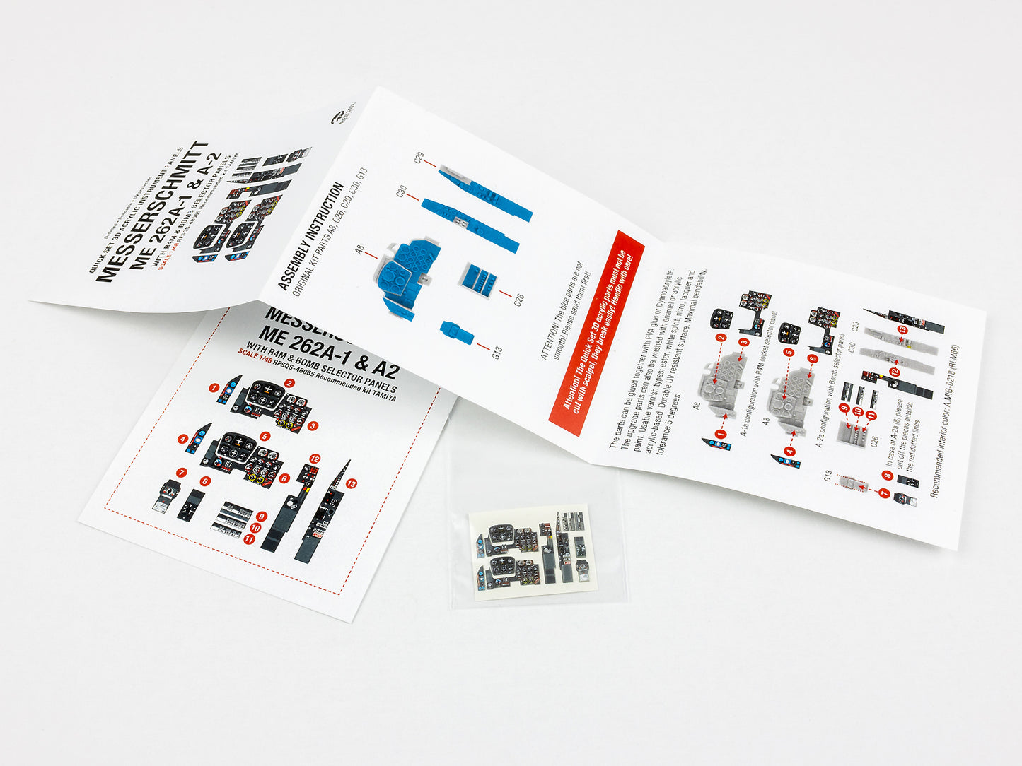 Red Fox Studio 1/48 Cockpit Set For Tamiya Messerschmitt Me 262A-1/A-2 RFSQS-48065