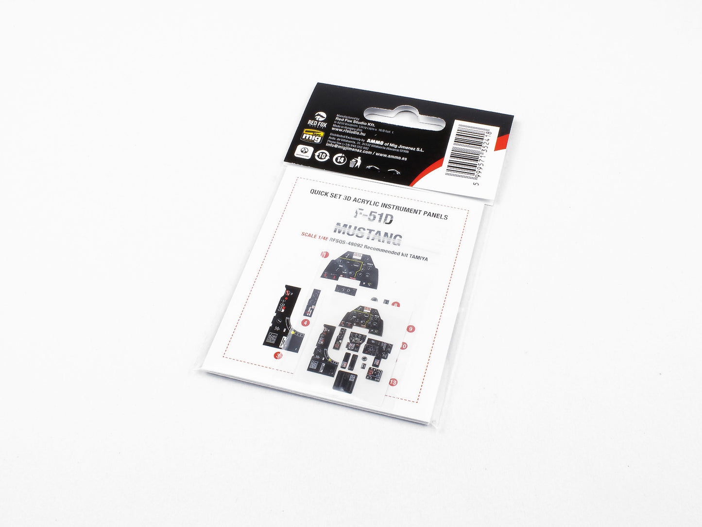 Red Fox Studio 1/48 Cockpit Set For Tamiya F-51D Mustang RFSQS-48092