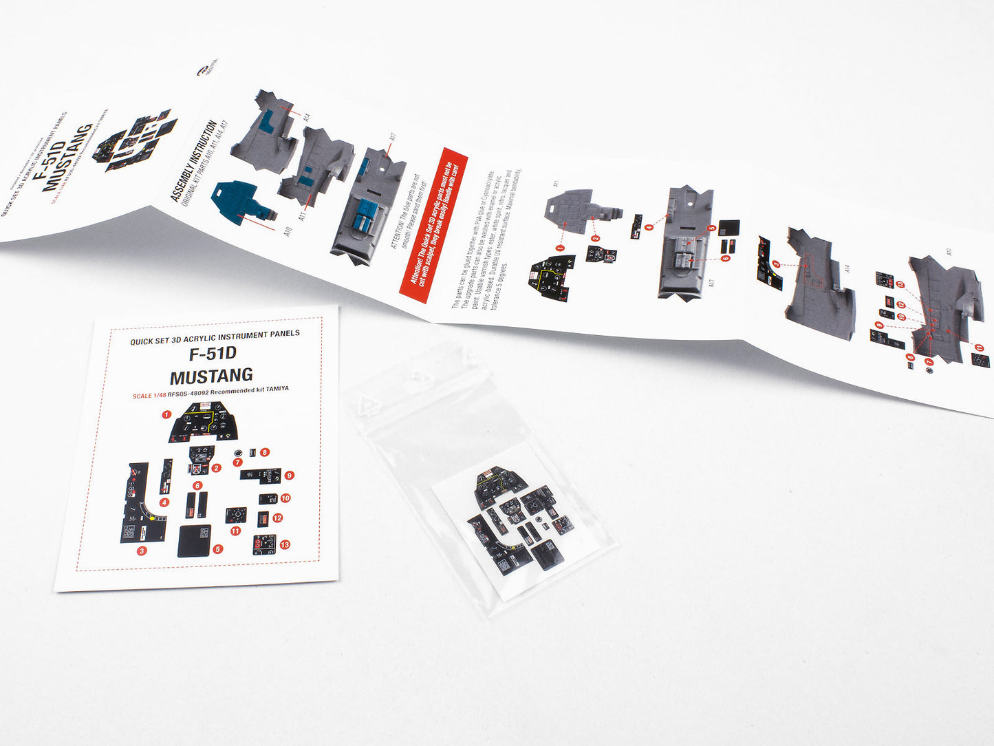 Red Fox Studio 1/48 Cockpit Set For Tamiya F-51D Mustang RFSQS-48092