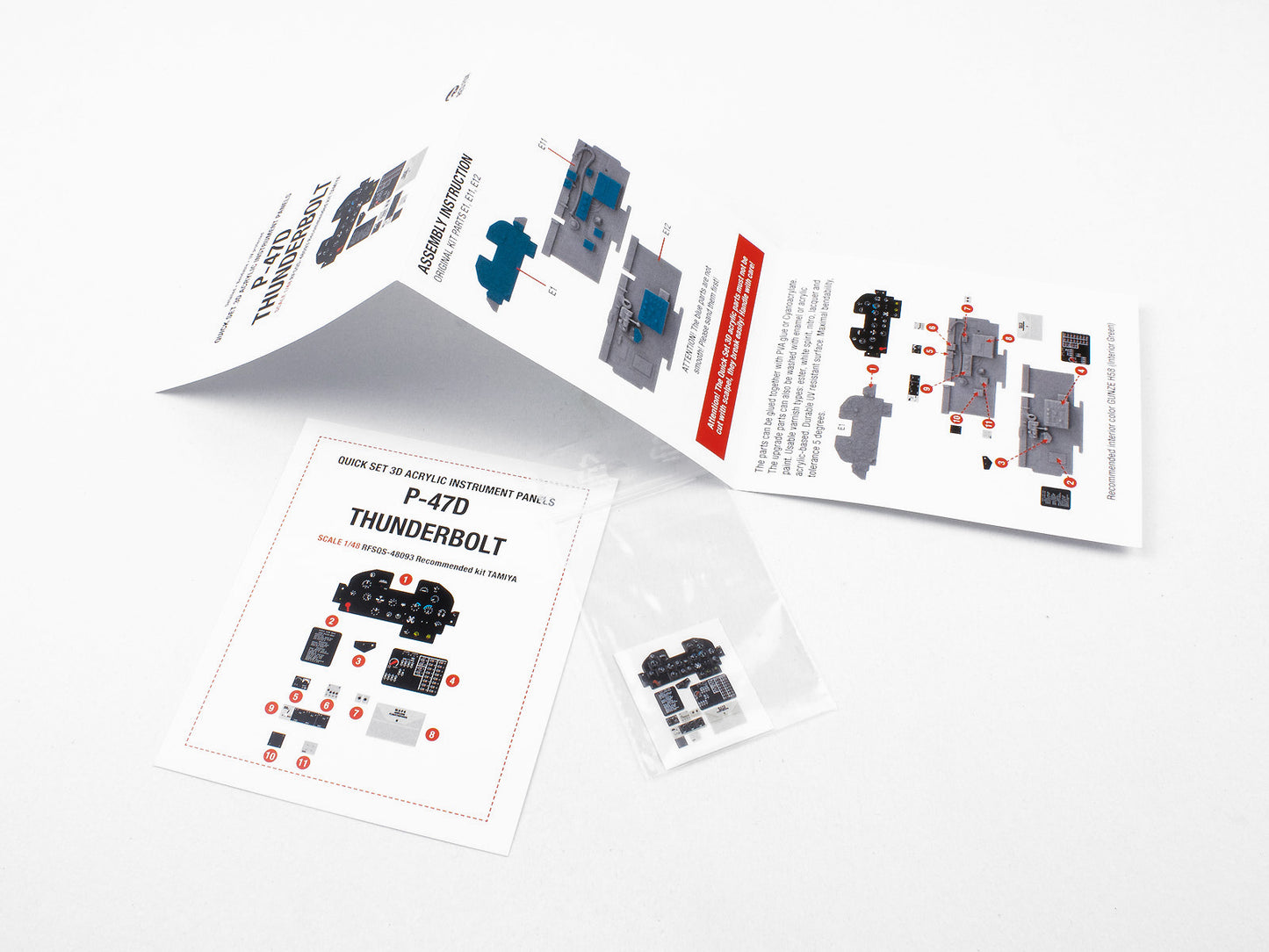 Red Fox Studio 1/48 Cockpit Set For Tamiya P-47D Thunderbolt RFSQS-48093