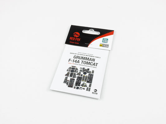 Red Fox Studio RFSQS-48099 1/48 F-14A Tomcat Cockpit Set – pre-coloured 3D resin panels for Tamiya kit with pilot and RIO detail.