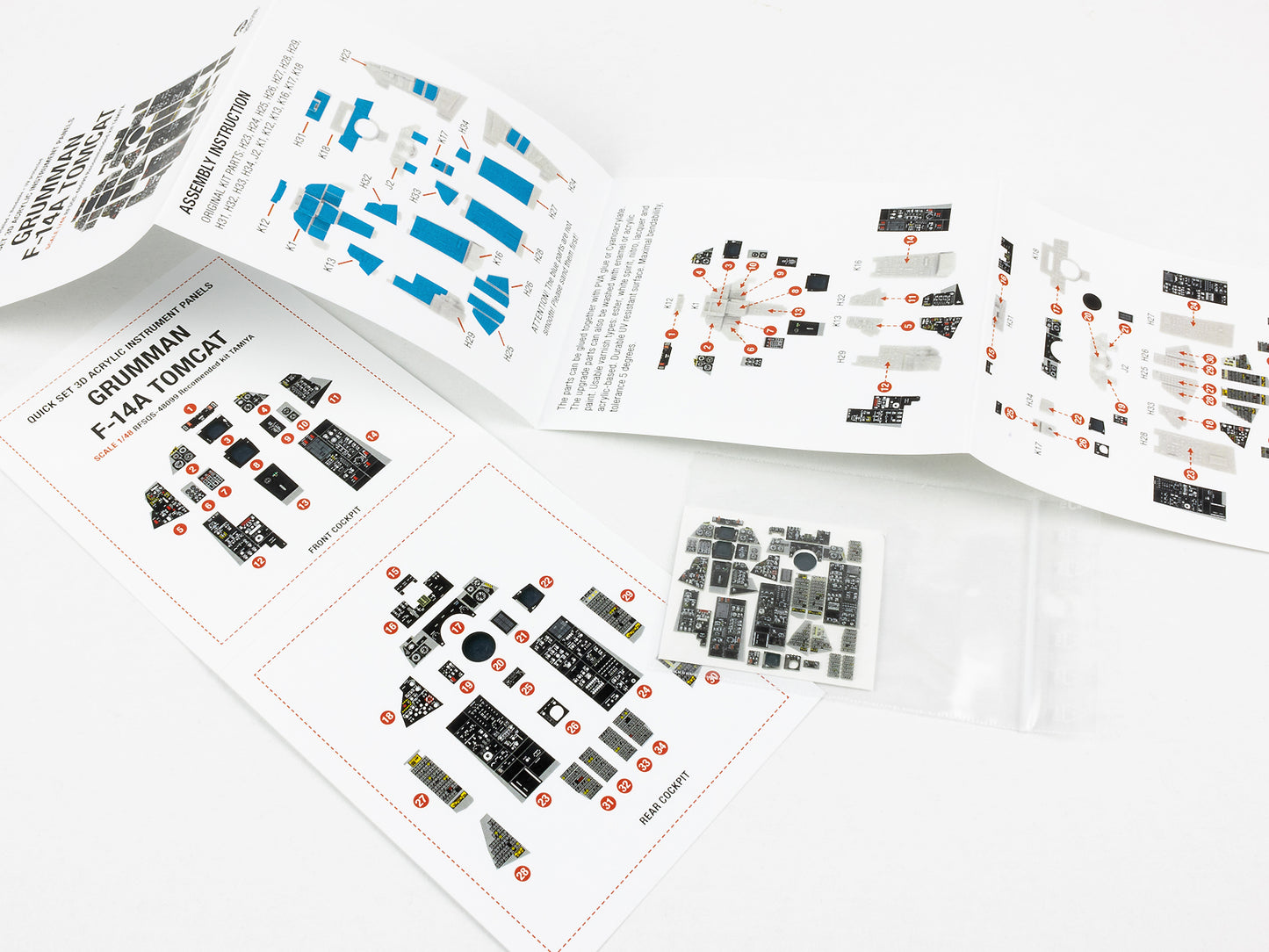 Red Fox Studio 1/48 Cockpit Set For Tamiya F-14 A TomcatF-14 A Tomcat RFSQS-48099