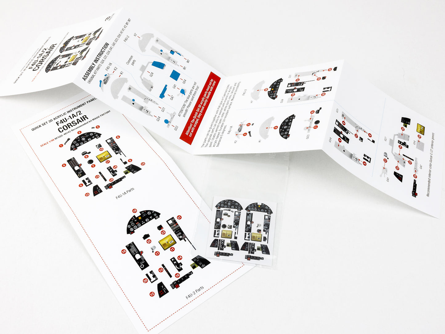 Red Fox Studio 1/48 Cockpit Set For Magic Factory F4U-1A/2 Corsair RFSQS-48142