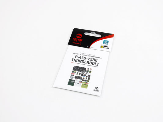 Red Fox Studio RFSQS-48143 1/48 P-47D-25RE Thunderbolt Cockpit Set – pre-coloured 3D resin panels for MiniArt kit with USAAF cockpit detail.