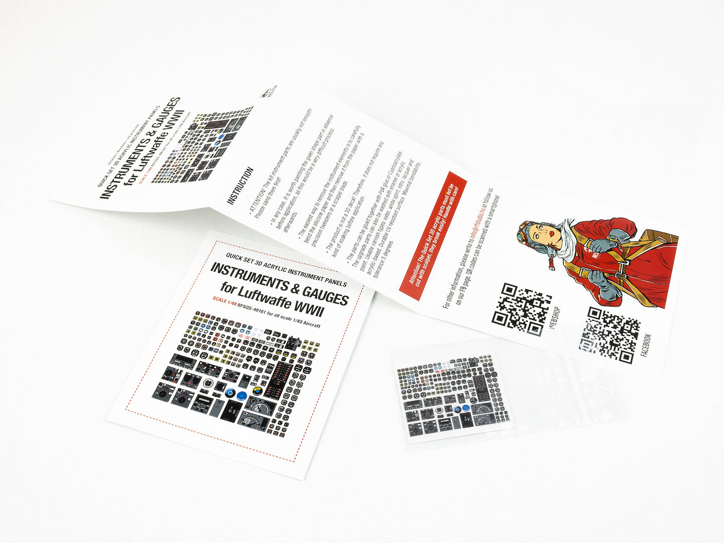 Red Fox Studio 1/48 Instruments & gauges set for Luftwaffe WWII RFSQS-48181