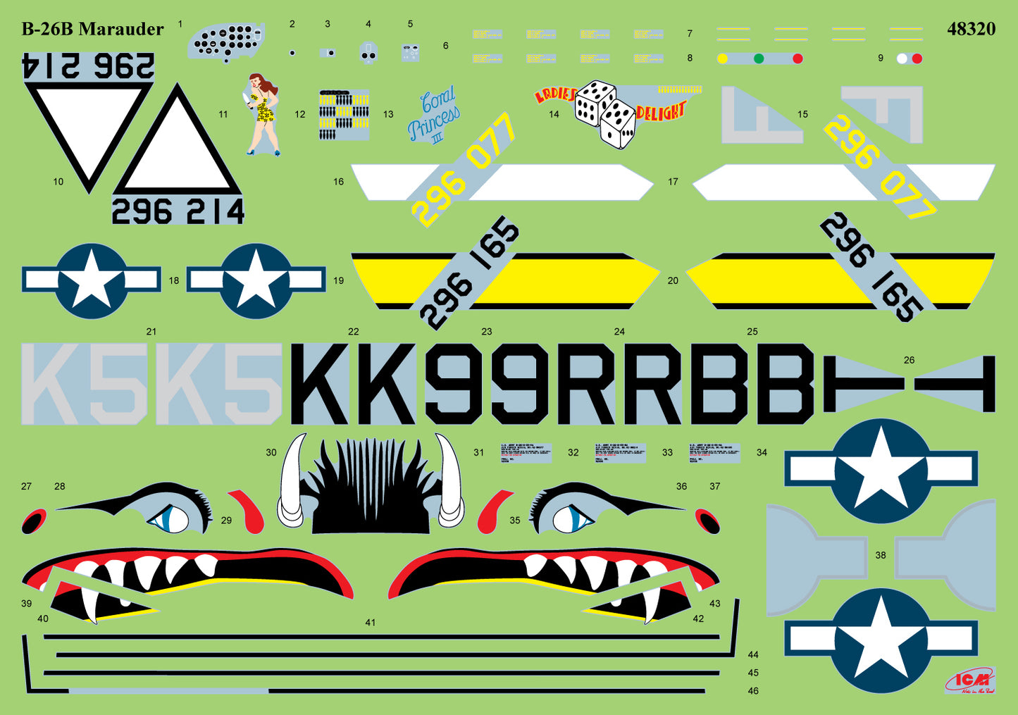 ICM 1/48 B-26B Marauder with USAAF Pilots and Ground Personnel decal options.