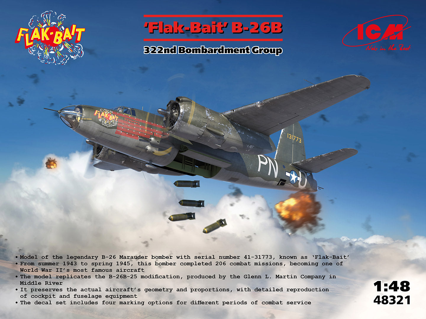 ICM 1/48 ‘Flak Bait’ B-26B 322nd Bombardment Group