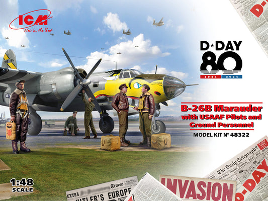 ICM 1/48 B-26B Marauder with USAAF Pilots and Ground Personnel box art.