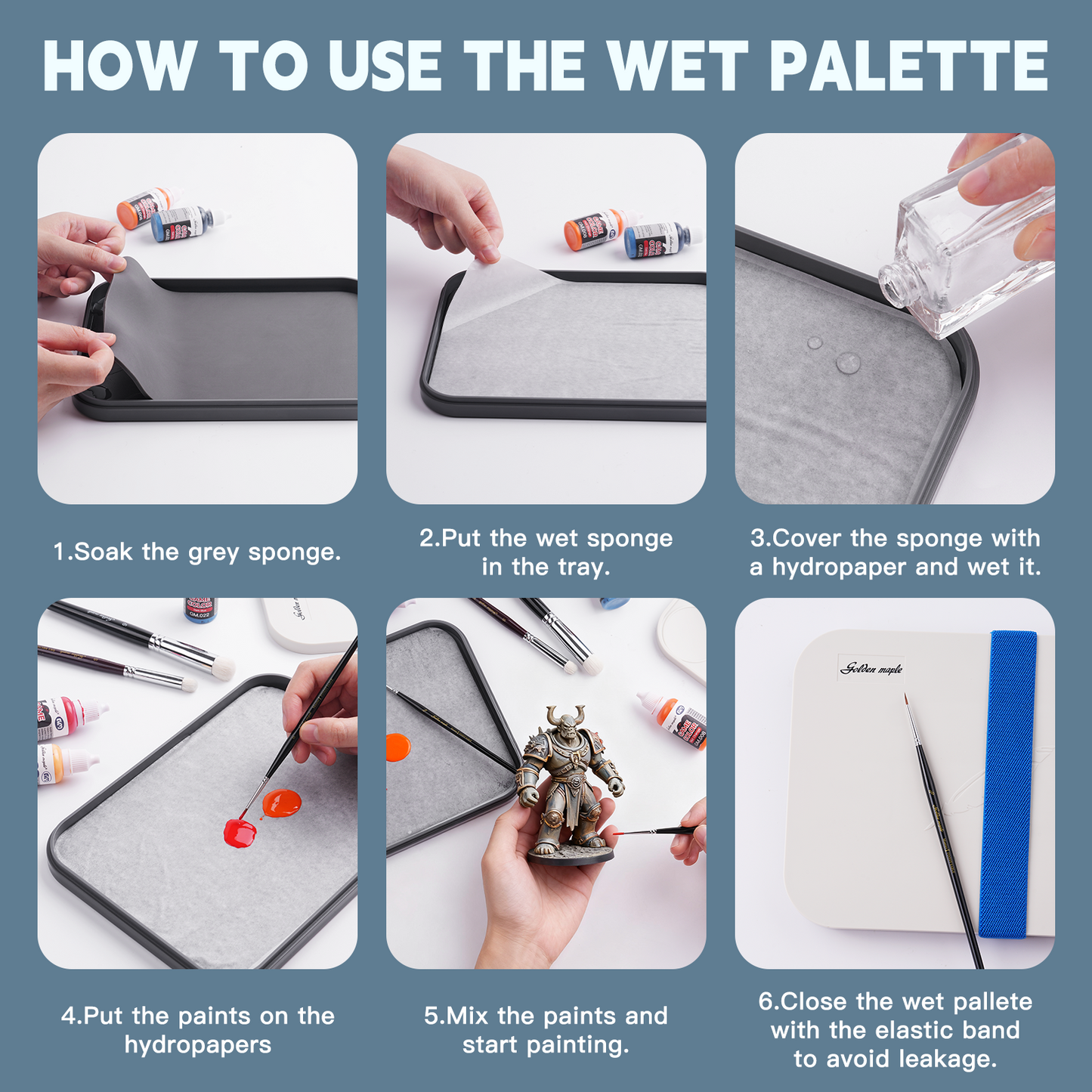 Golden Maple 2 in 1 Wet Palette Kit for Miniature Painting