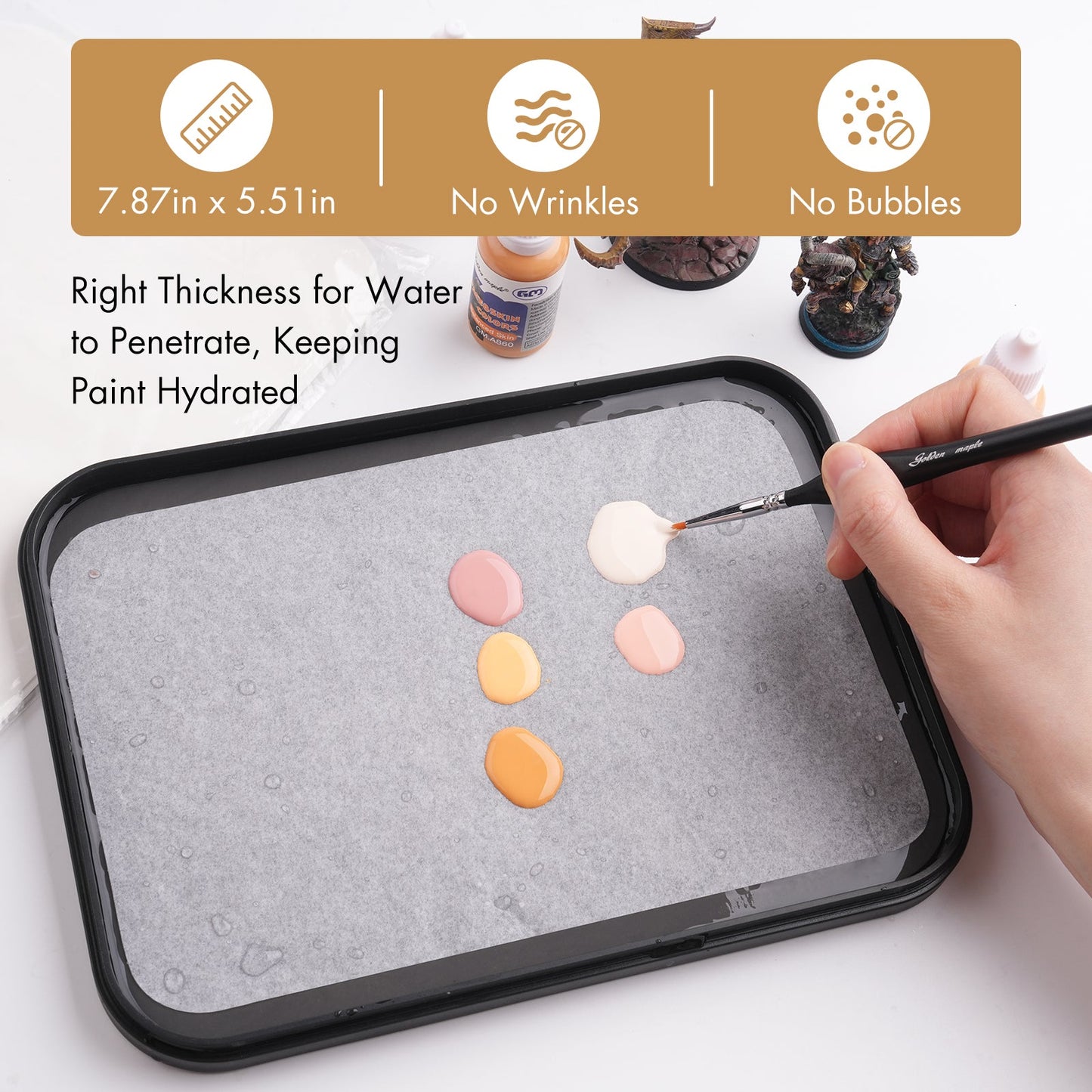 Golden Maple 50 Hydration Paper Sheets for Wet Palette