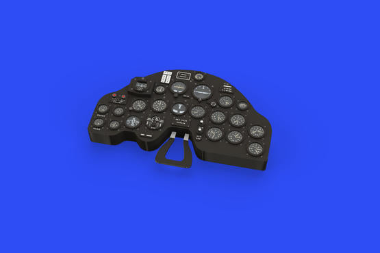 Eduard 1/48 P-38F LööK set with pre-painted resin instrument panel and 3D-printed seatbelts designed for the Tamiya kit.