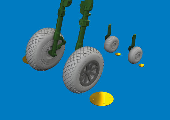 Eduard 1/48 P-40E Brassin Diamond Tread Wheels For Eduard