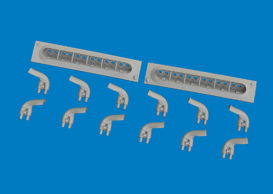 Eduard 1/48 P-40E PRINT Exhaust Stacks Fishtail For Eduard