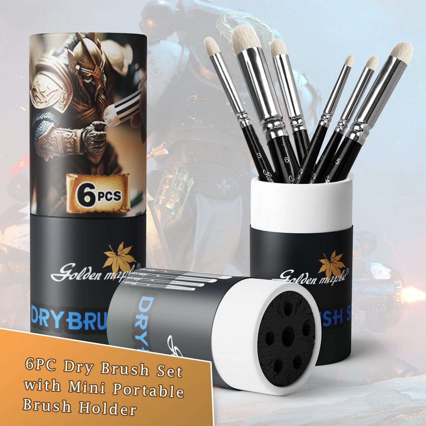 Golden Maple 6PCS  Premium Drybrush Set
