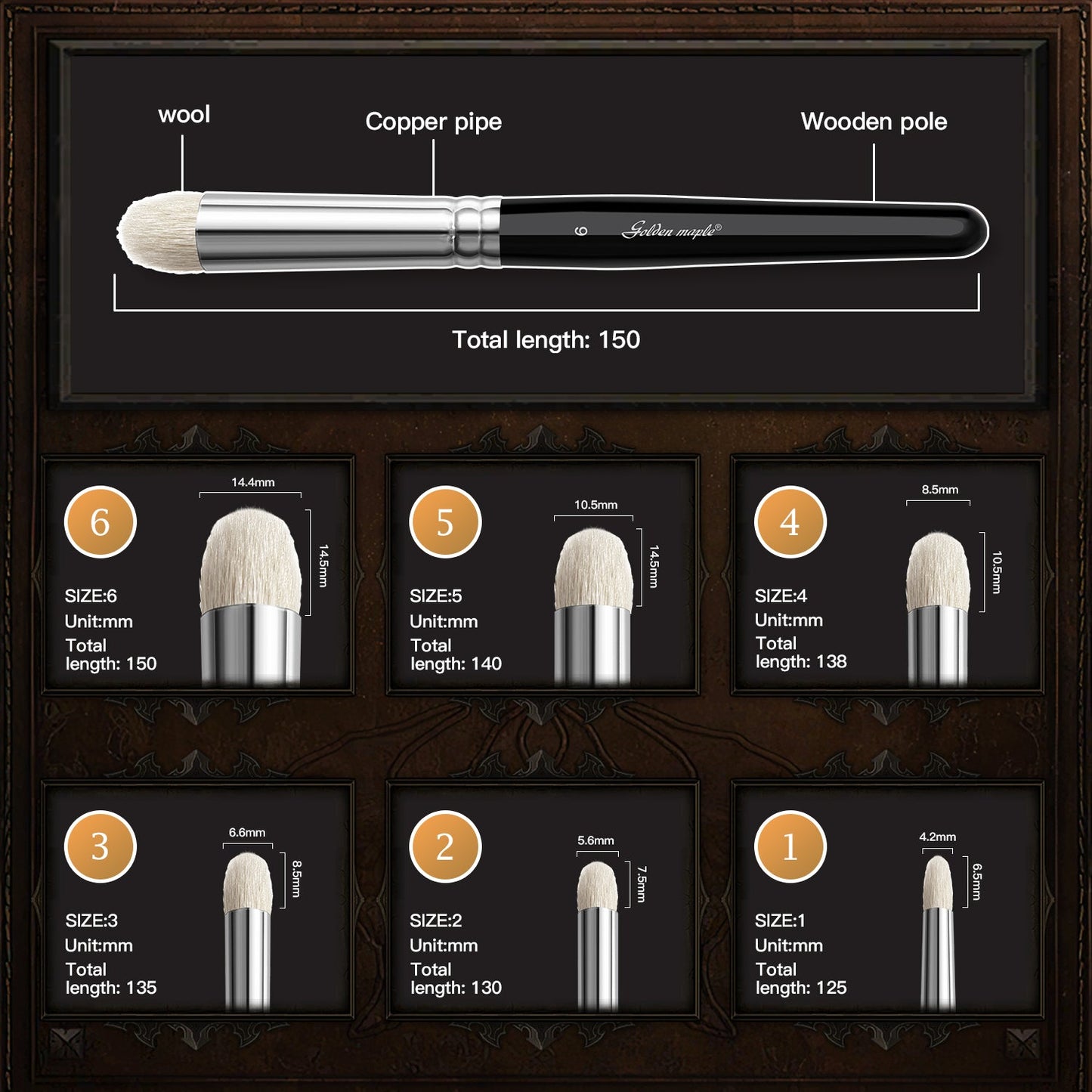 Golden Maple 6PCS  Premium Drybrush Set