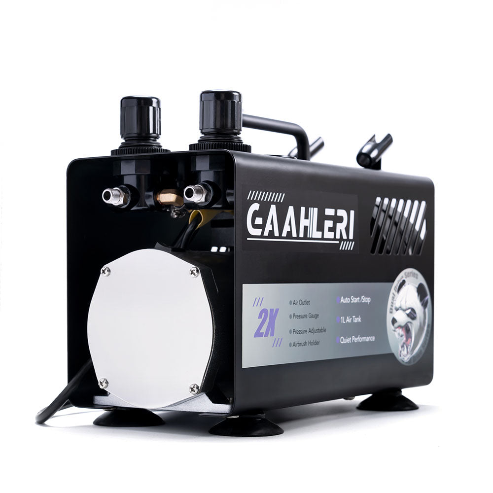Gaahleri Dual Drive Series Airbrush Compressor GT-918 – Quiet, Dual-Outlet, 1 L Tank