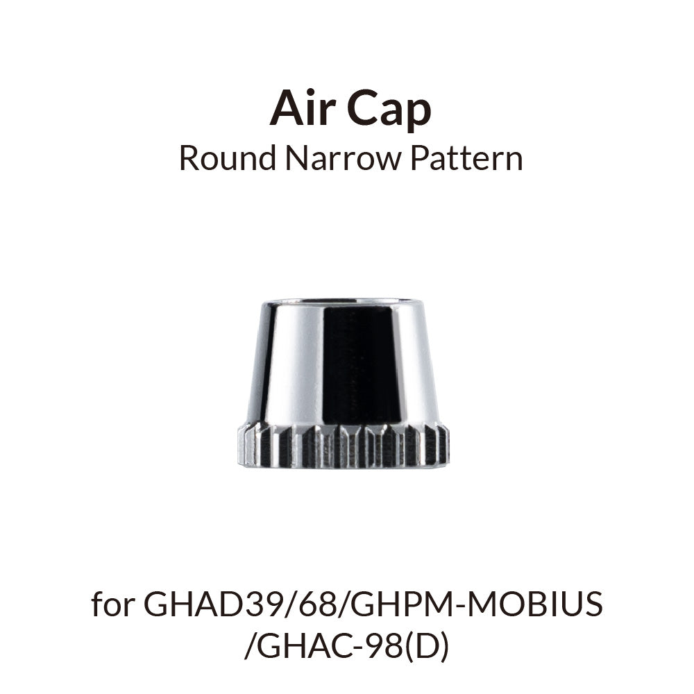 Gaahleri Round Narrow Airbrush Air Cap for GHAD-39, GHAD-68, GHAC-98D, and GHPM-Mobius – precision metal cap for focused airflow and fine-detail spraying.
