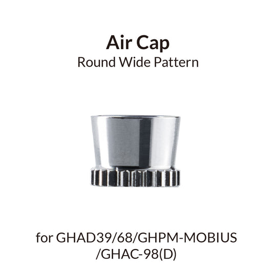 Gaahleri Round Wide Airbrush Air Cap for GHAD-39, GHAD-68, GHAC-98D, and GHPM-Mobius – precision-engineered metal cap ensuring optimal airflow and spray balance.