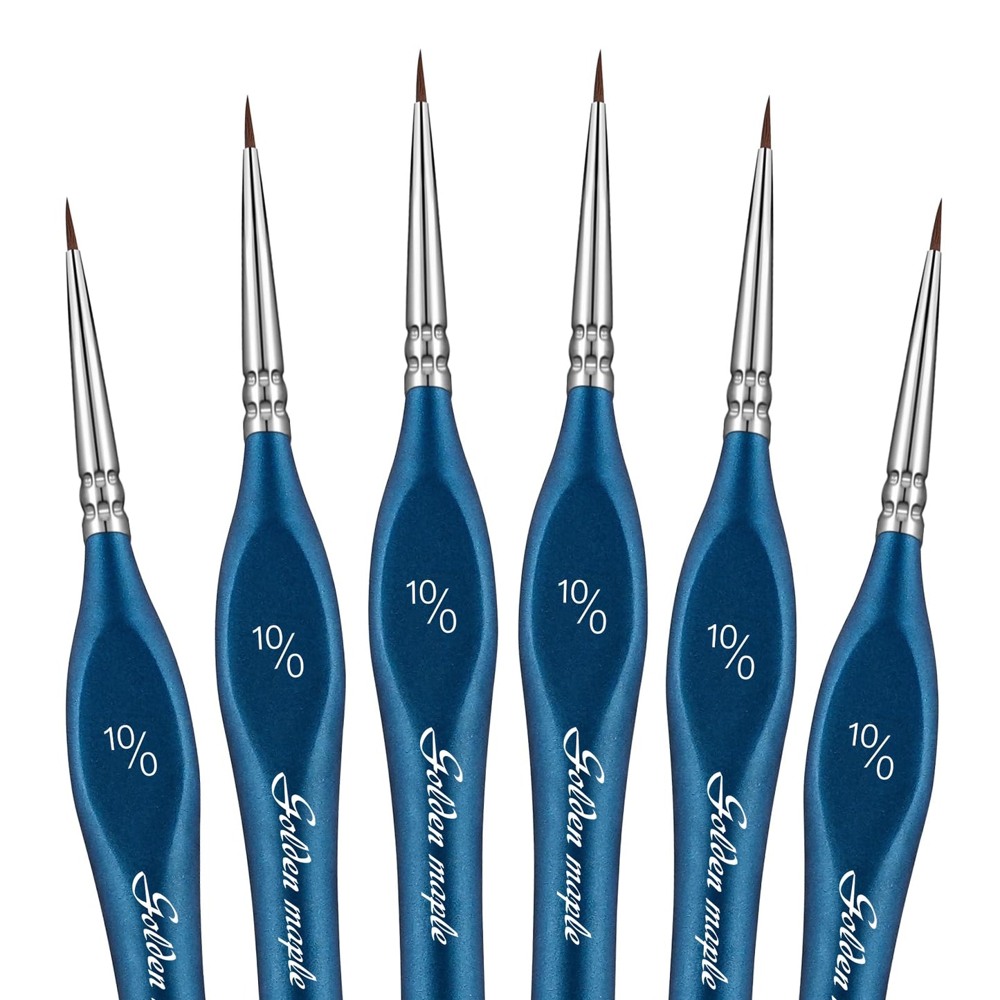 6PCS 10/0 Extra Fine Detail Miniature Paint Brushes — ultra-fine detail brushes for 40K, D&D, and small-scale model painting.