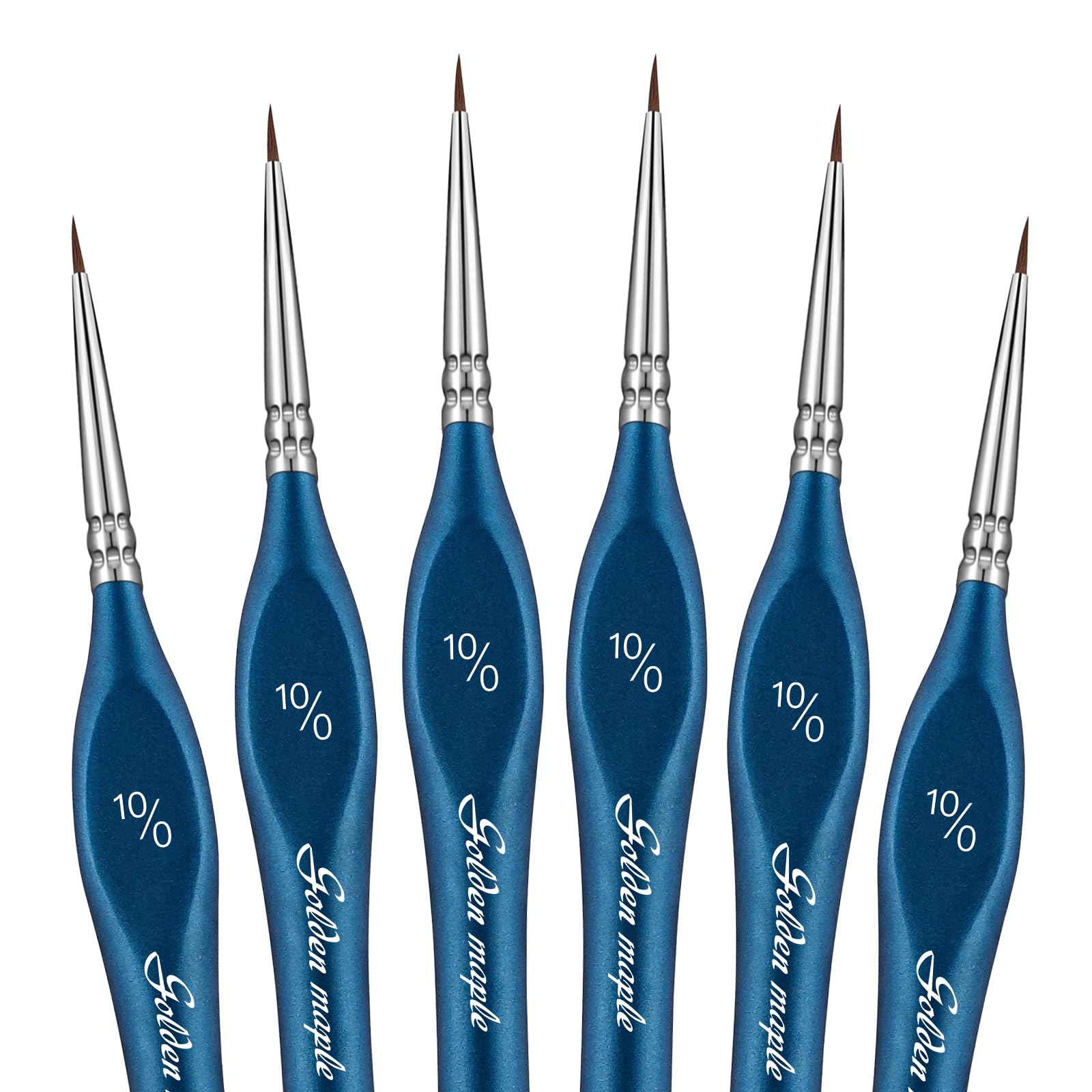 6PCS 10/0 Extra Fine Detail Miniature Paint Brushes — ultra-fine detail brushes for 40K, D&D, and small-scale model painting.
