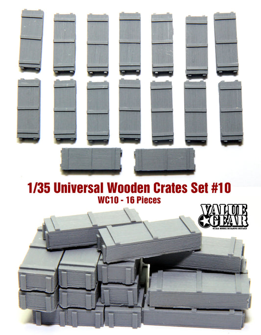 Value Gear C10 Wooden Crates #10 resin accessory set – 16 pieces for 1/35 scale military dioramas and vehicles