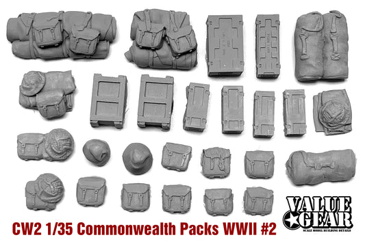 Value Gear CW2 Commonwealth WWII Packs & Bags resin accessory set – for 1/35 scale British and Allied vehicles and dioramas