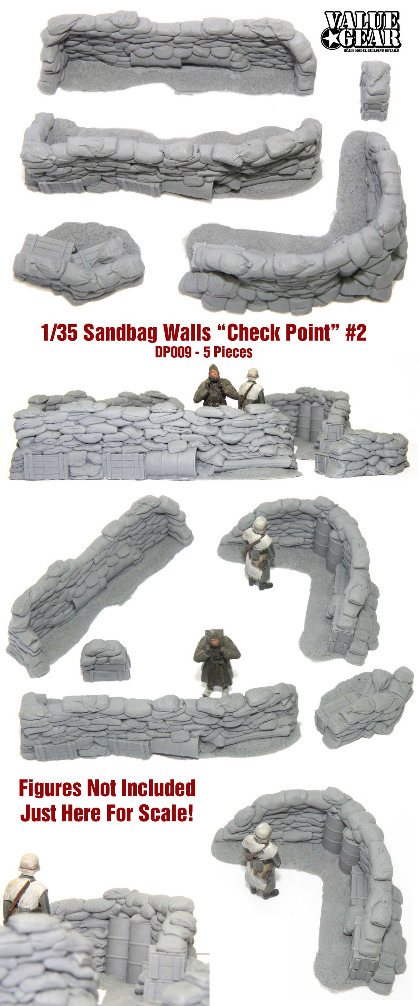 “Value Gear DP009 Sandbag Checkpoint #2 – resin accessories for 1/35 scale WWII dioramas.”