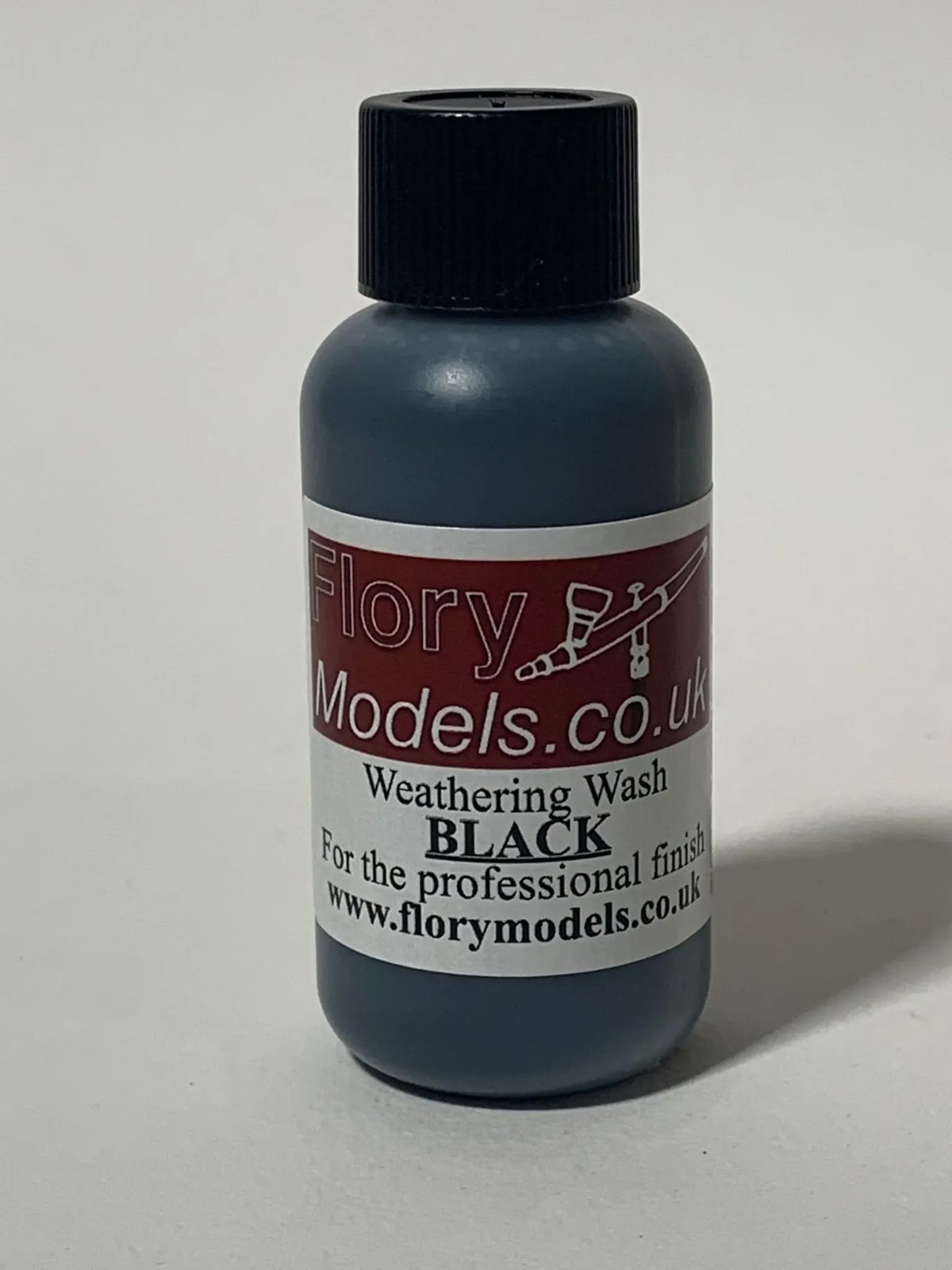 Flory Models Black Weathering Wash FMW001 clay based panel line wash bottle for scale model weathering