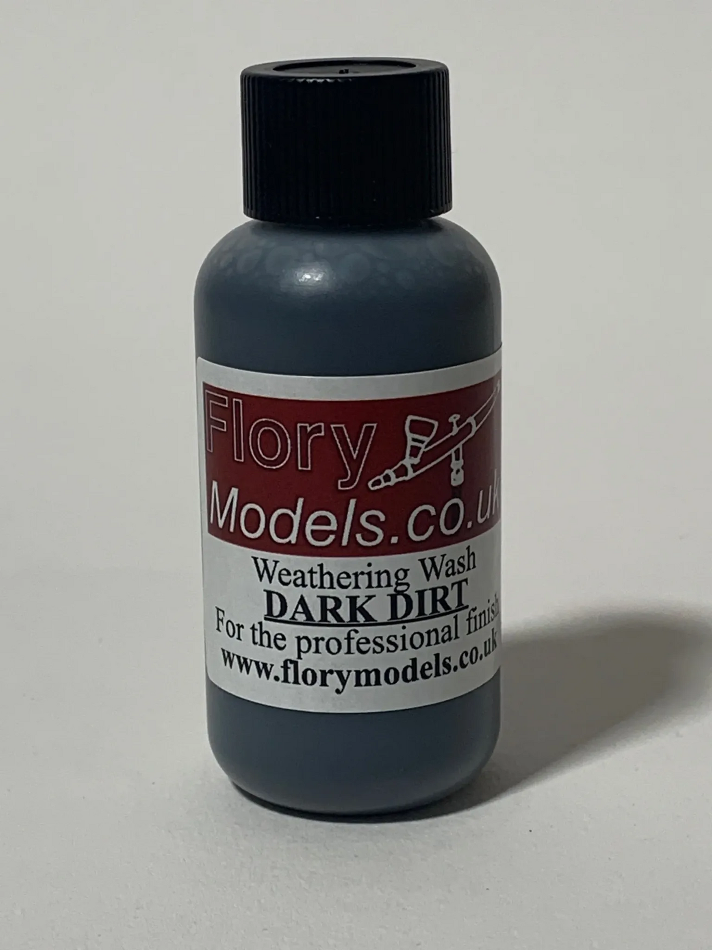 Flory Models Dark Dirt Weathering Wash FMW002 bottle for scale model weathering and panel line accent