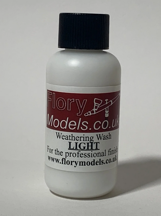 Flory Models Light Weathering Wash FMW003 bottle for scale model light shading and dust effects