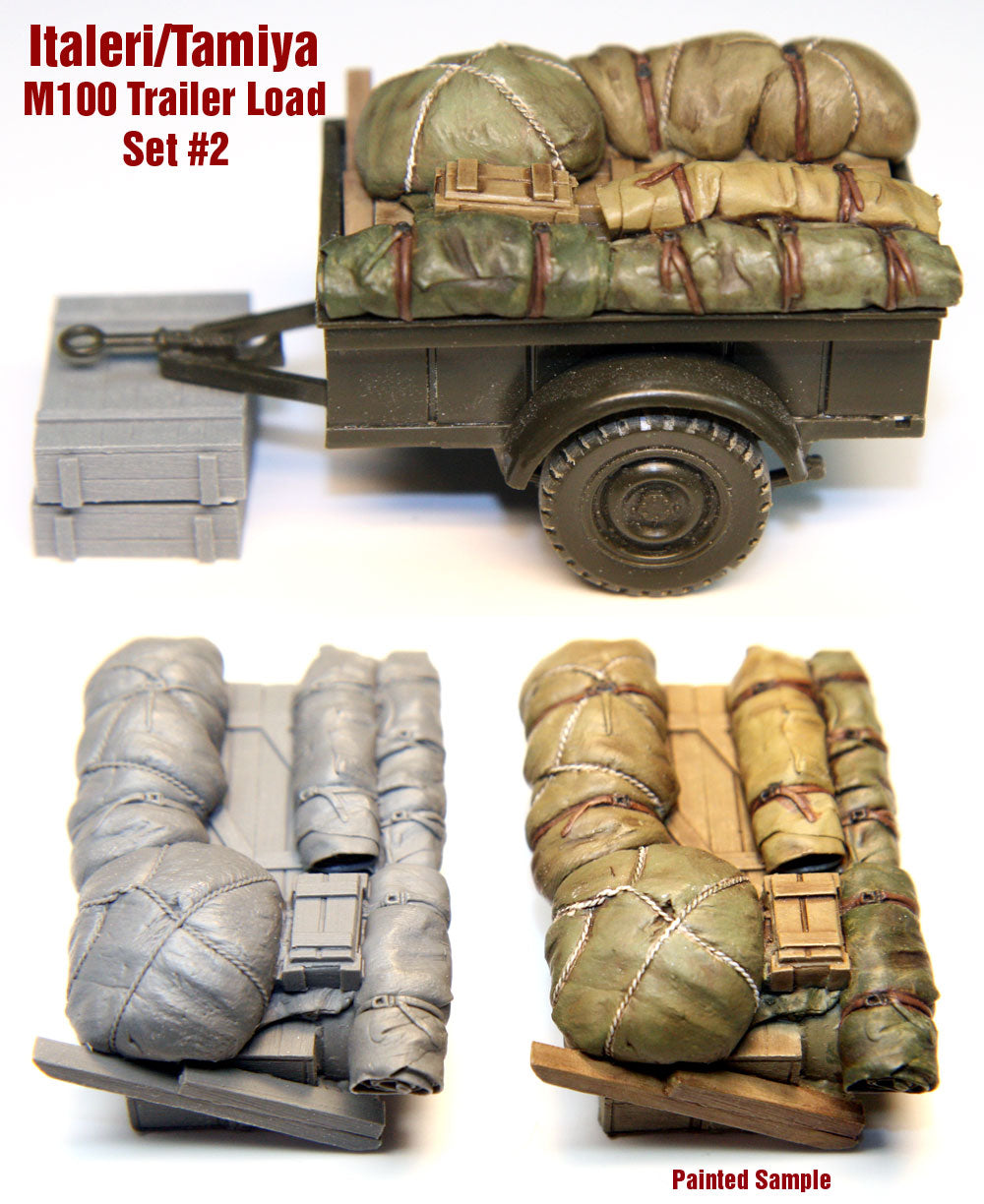 “Value Gear ITT04 M100 Trailer Load resin set – for 1/35 scale Tamiya and Italeri trailers.