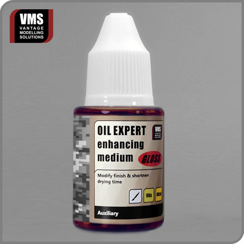 VMS Oil Expert Gloss 30ml – High-gloss oil paint medium for scale modeling