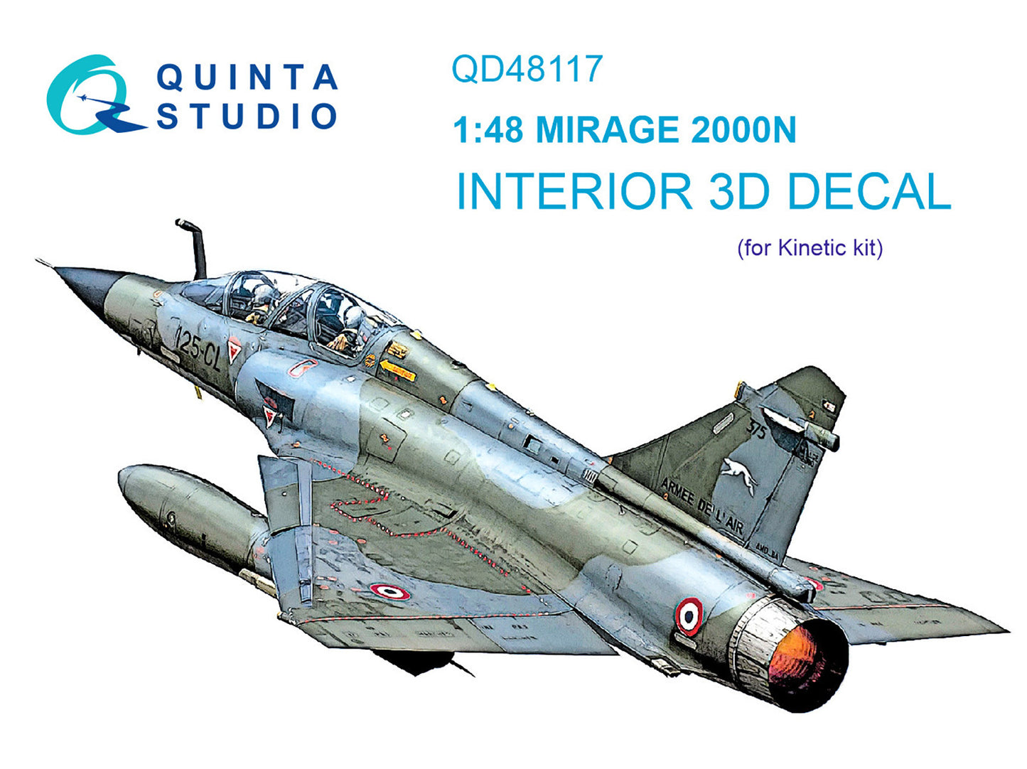 Quinta Studio 1/48 Miage 2000N Interior Decal Set Package Showing a French Mirage 2000N 