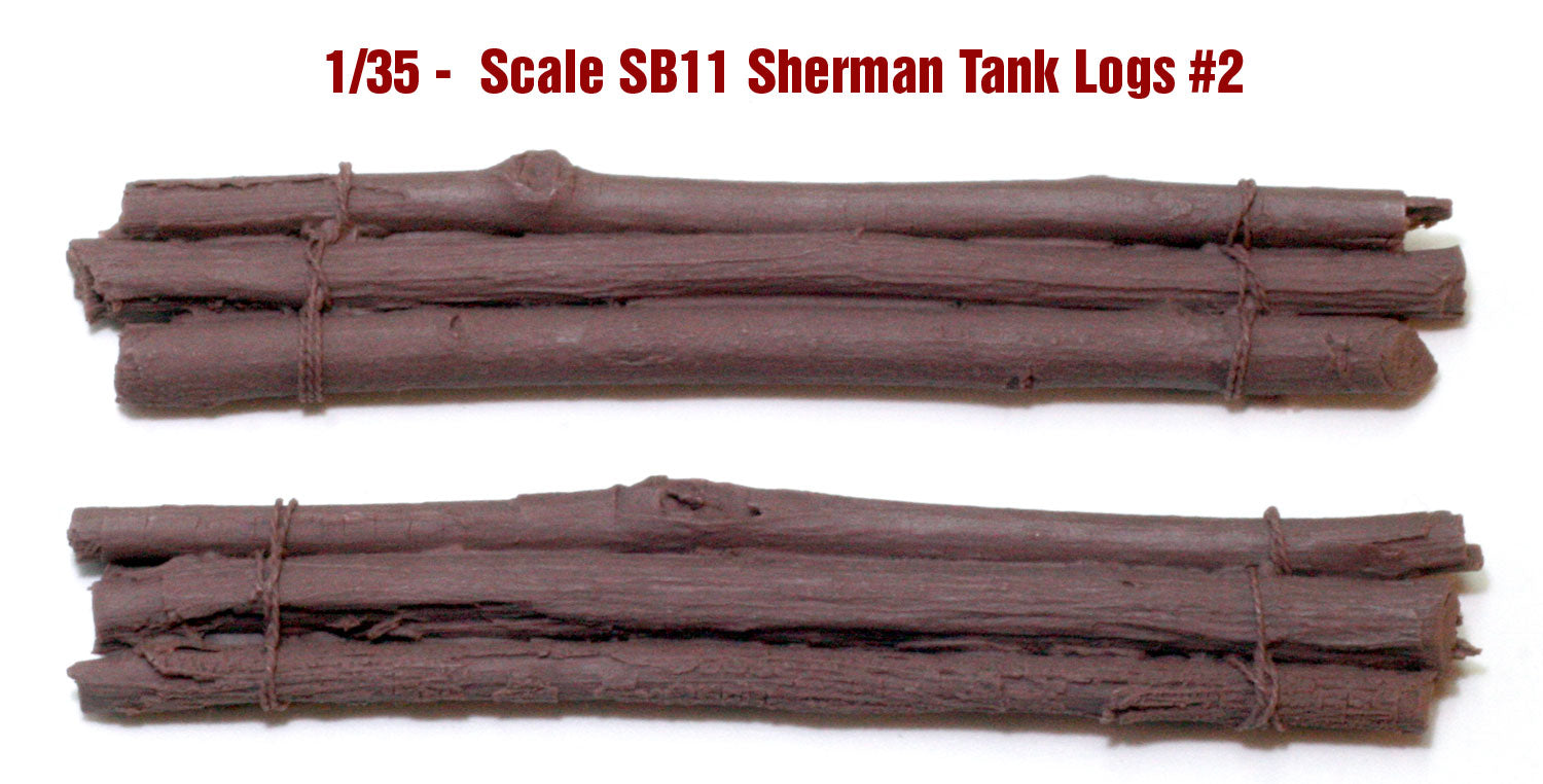 “Value Gear SB011 Sherman Logs Set #2 – resin armor logs for 1/35 scale Sherman tanks.”