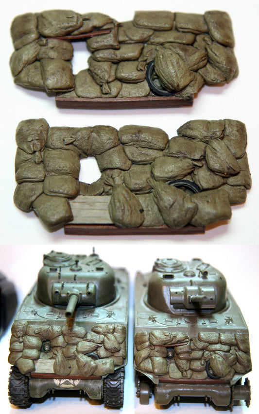 Value Gear SB002 Sherman M4A3 Sandbag Fronts – 2 resin armor fronts for 1/35 scale Shermans.”