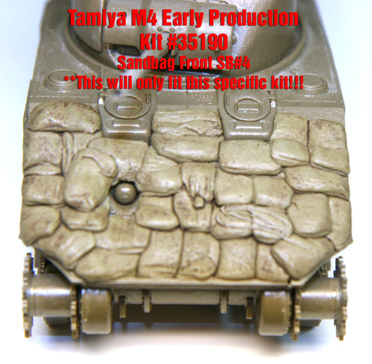 “Value Gear SB004 Sherman Tamiya M4EP Sandbag Front – resin accessory for 1/35 scale kit #35190.”