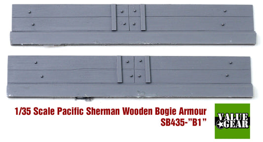 Value Gear SB435 Sherman M4A3 Bogies Wood Panel Armor – resin set for 1/35 Shermans.”