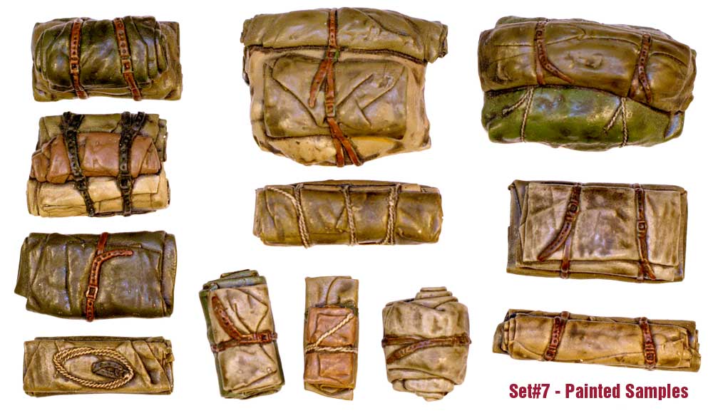 Value Gear VG07 Tents & Tarps #7 resin stowage set – 12 pieces for 1/35 scale military vehicles and dioramas.