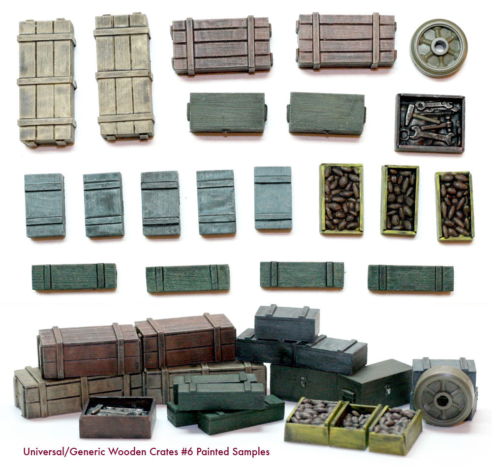 Value Gear C6 Wooden Crates #6 resin accessory set – 18 pieces for 1/35 scale military dioramas and vehicles.”