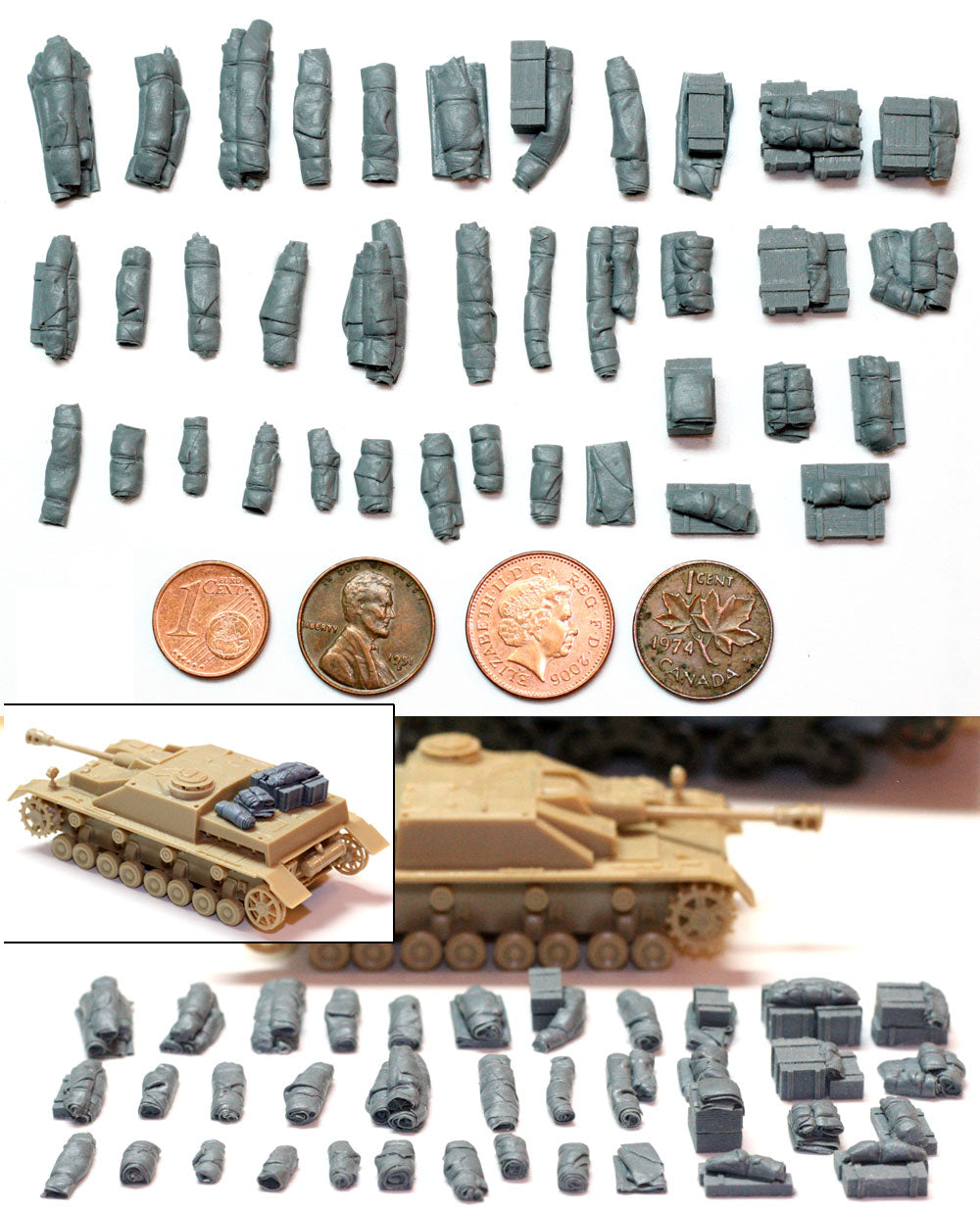 “Value Gear 72001 Tents, Tarps & Crates Set #1 – 37 resin accessories for 1/72 scale models.”