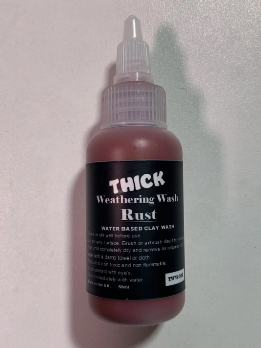 Flory Models Thick Rust Weathering Wash TWW106 bottle for realistic rust and corrosion effects on scale models