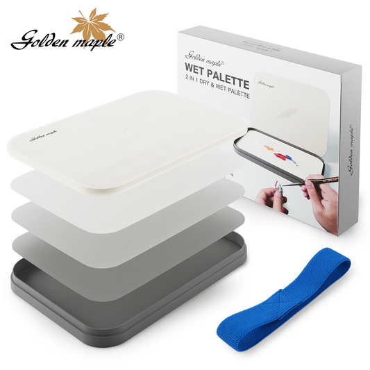 Golden Maple 2-in-1 Wet Palette Kit for Acrylic Miniature Painting — sealed palette tray for mixing and keeping acrylic paints moist while painting miniatures.