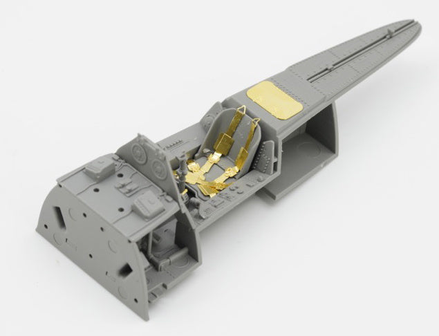 Border Models 1/35 Focke-Wulf Fw190 A-8 4in1 (R2/R6/R7/R8) cockpit details showing photo-etch parts fitted.